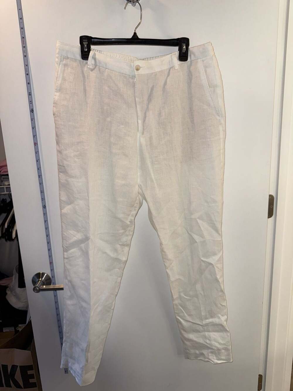 Zara 100% Linen Trousers White Size XL